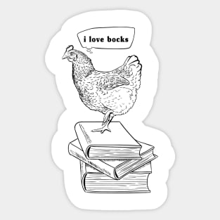 The Book Loving Chicken Sticker